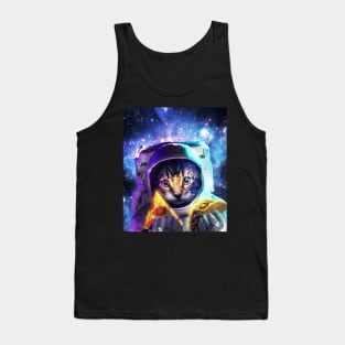 Astronaut Cat Eating Pizza Taco Tank Top